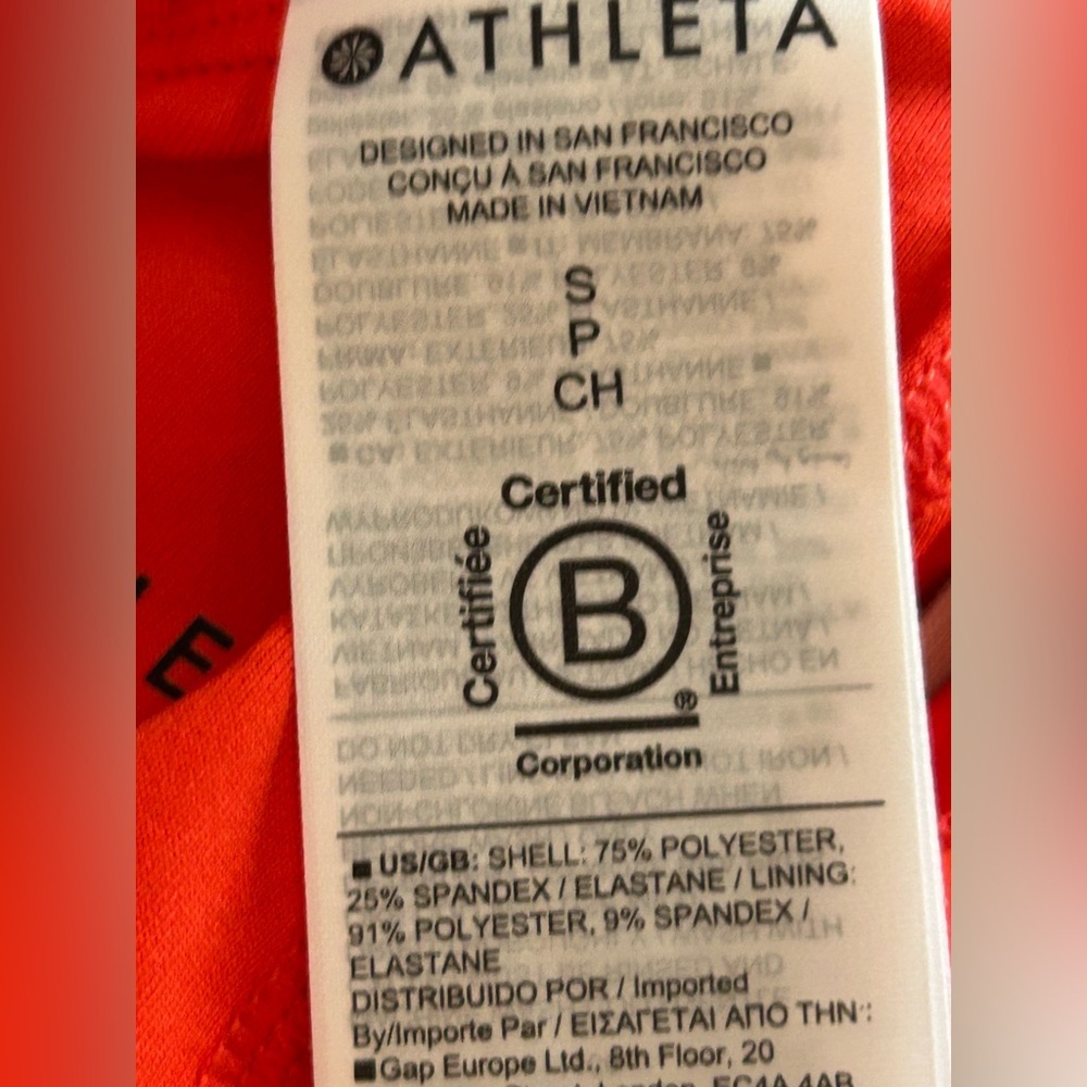 Athleta D/DD Crossback Bikini Top Coral Red NWT Size Small Support Swim - Picture 7 of 8